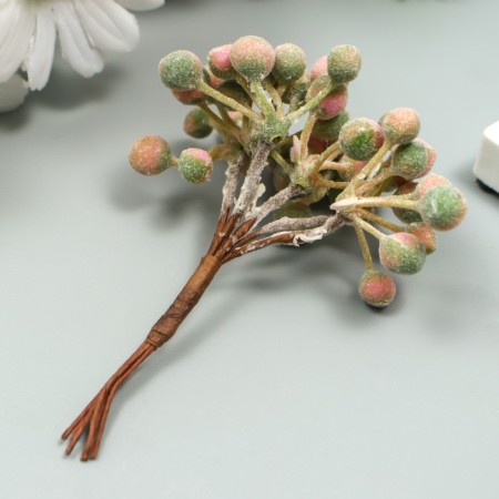 Decor for creativity "Berries" 1 bouquet = 6 branches lilac-green 10 cm-1