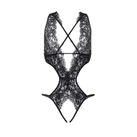 Erotic Body Erolata with a deep neckline, lace, black color, size 42-44-9