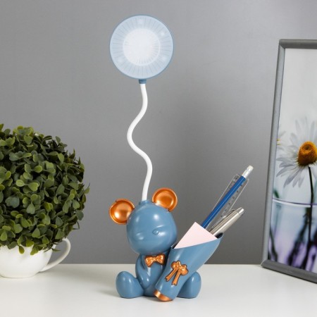 Table lamp with a "bear" LED 2W 3000K USB battery blue 15x14x30 cm-3
