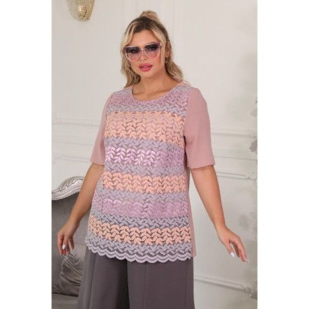Female blouse, size 52, pink color-6