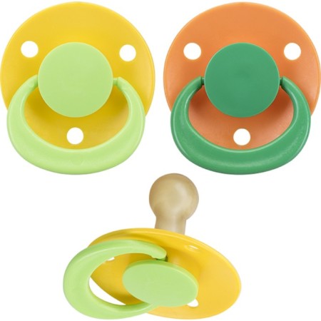 Latex-Latex nipple classic, with a curved pile, from 3 months, set 2 pcs., Mix color-2