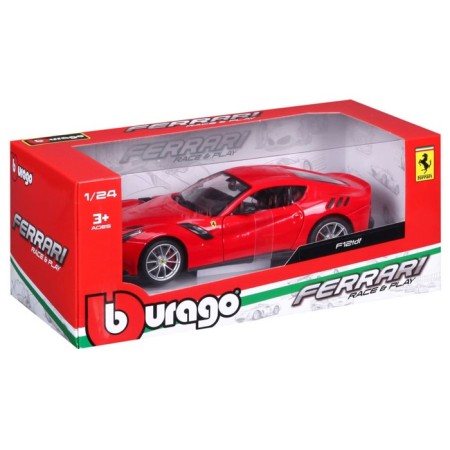Racing machine BBURAGO Ferrari F12TDF, DIE-CAST, 1:24, Red color, opening doors-12