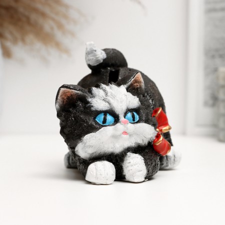 Pig a piggy bank "kitten with a bow" 10cm-1