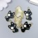 Decor for creativity metal, enamel "A kitten with a spot on the eye" Black 2.6x1.5 cm