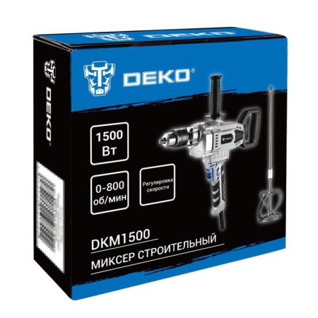 Construction mixer DEKO DKM1500, with a cartridge, speed adjustment, 1500 watts, 0-800 rpm-4