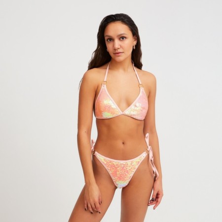 Separate Minaku swimsuit with sequins pink color, size 46