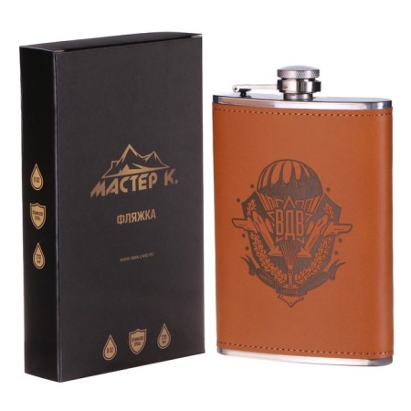 Flask for alcohol and water, 270 ml, "Airborne Forces", stainless steel, gift, army, 9 oz