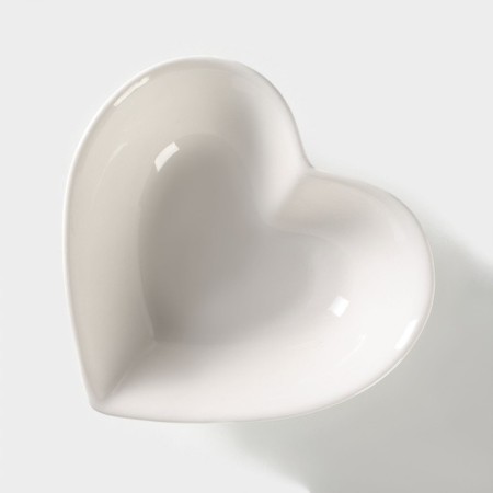 Ceramic Daramic Salamic "Heart", 130 ml, 12.5 × 11.5 cm, white color-2