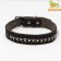 Collar combined leather/tarpaulin "Hedgehog", 70 x 3.5 cm, Osh 45-60 cm, black