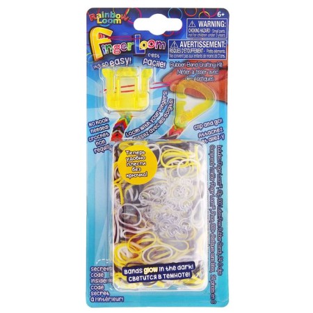 A set for weaving the Finger Loom bracelets, included: rubber bands, glow. In the dark, clips, yellow machine