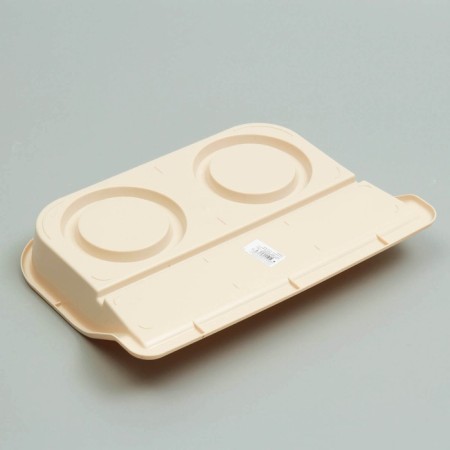 MISKS WITH BOOK "Felix" 0.3 l, 41 x 30 x 6 cm, beige tray, white bowls-4