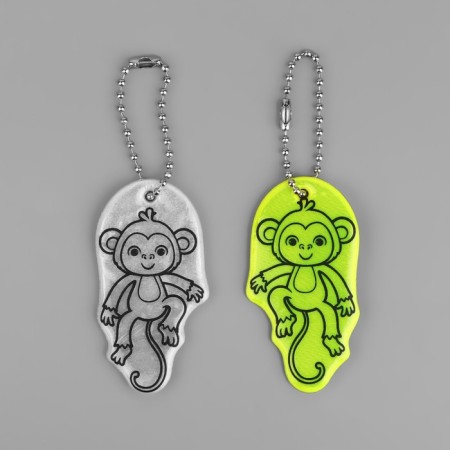 The reflective element "Monkey", bilateral, 3.2 × 6.1 cm, color mix-4