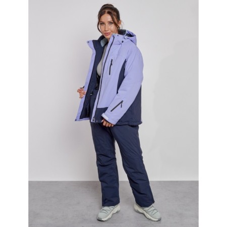 Ski costume female winter, size 56, purple color-8