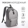 Youth backpack from textiles on a zipper, 3 pockets, headphone opening, color gray color