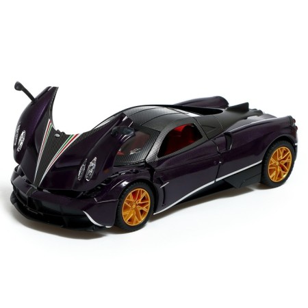 Metal machine, 1:24, inertial, doors, hood, trunk, purple color open-5