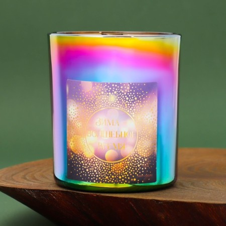 New Year's candle in a glass "Winter-wizard time", vanilla aroma-2