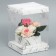 Gift box for flowers with a vase and PVC windows folding, packaging, "marble", 16 x 23 x 16 cm