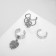 Earrings "Kaffa" Nature, set of 3 pcs., Color silver