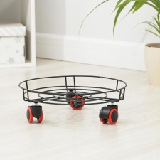 Flower stand on the wheels of the share, 34 × 34 × 10 cm, the color is black