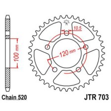 The rear star, driven JTR703, chain 520, 40 teeth