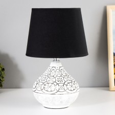 August table lamp E14 40W Black and White 20x20x31 cm Risalux