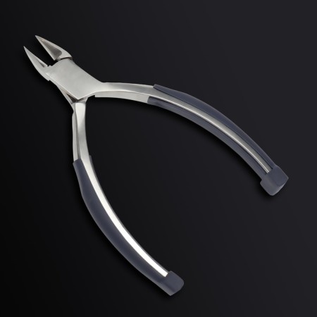 Pedicure nippers “Premium”, hidden spring, rubberized handles, 12.3 cm, blade length - 13 mm, silver/gray color-3