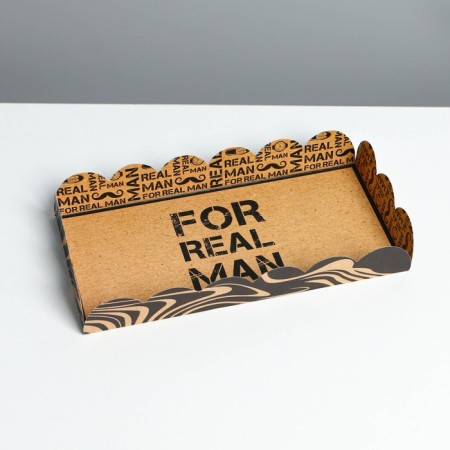Cookie box, confectionery packaging with PVC lid, “real man”, 10.5 x 21 x 3 cm-2