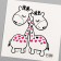 Tattoo on the body black "giraffes" 6x6 cm