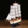 Ship "Medusa" three -masted with white sails, white sides with stripes, 33*7*32cm