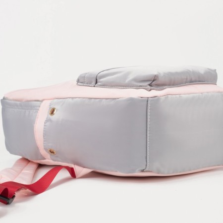 A backpack with a zipper, the color is pink-2