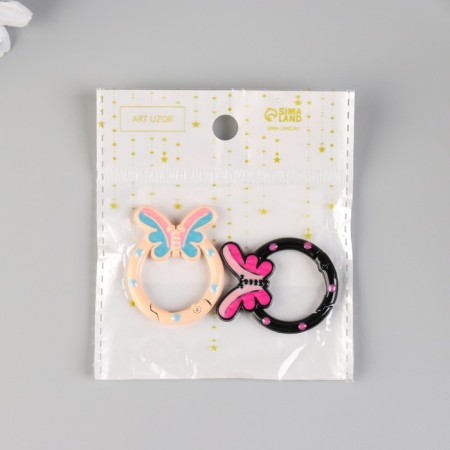 Carabiner Metal "Butterfly" set 2 pcs 3.8x3 cm-2