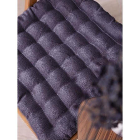 Siddle with buckwheat luster, size 43x43 cm, canvas, velor, blueberry color-3
