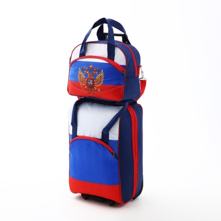 Lightning suitcase, road bag, Sacvoyage, set 2 in 1, Sacvoyage, Blue/Tricolor color-1