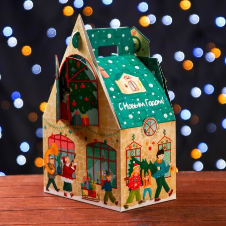 Gift box "New Year's town", 17.6 x 11.1 x 18.8 cm-2