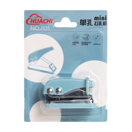 The hole punch is 1 hole, up to 10 sheets, metal, mix-5