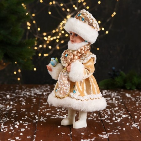 Snow Maiden "in a kokoshnik with stones" 32 cm, gold-3