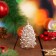 New Year's candle "Kedrovaya bump", 7 cm, brown with white, mix