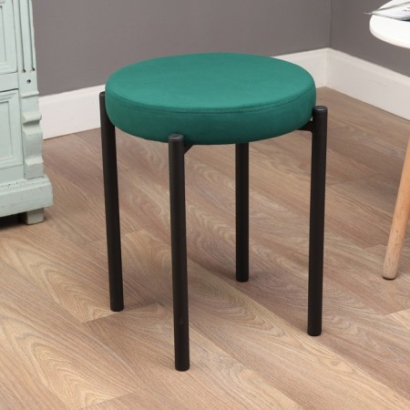 The stool "Olivia" Velutto 33, Green-4
