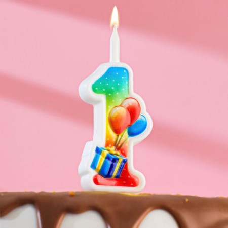 Candle for cake the number "Gift", 9.9 cm, digit "1"