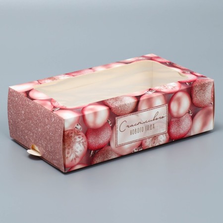 Box for Makarun "Christmas Balls" 18 x 10 x 5.5 cm, New Year
