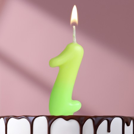 Candle for the cake number "Luminescent", 5.5 cm, number "1"