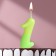 Candle for the cake number "Luminescent", 5.5 cm, number "1"