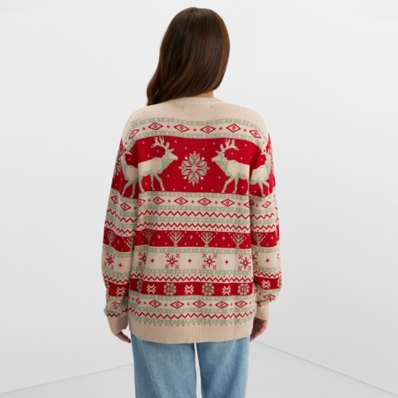 New Year. Knitted jumper KAFTAN Scandinavia size 50, red-9