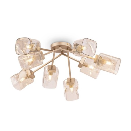 Ceiling lamp 40W, 8XE14, 25x82 cm, matte gold