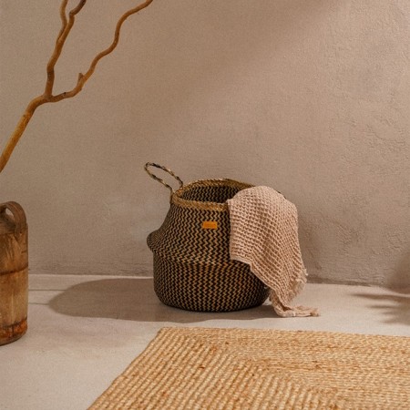 Belly basket wicker -round SL Home "Sorrento", reeds, 35 × 45 cm-5