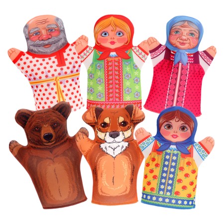 Home Puppet Theater "Masha and the Bear", 6 puppet dolls-1