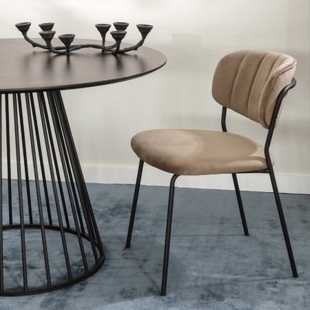 Eirill chair, 530 × 590 × 770 mm, velor, color light brown-2