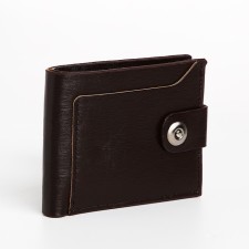 Male purse on a magnet, department for bills, for maps, for coins, brown color