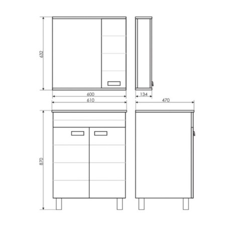 Mirror Comforty Moden M-60 for a bathroom, white matte color-2