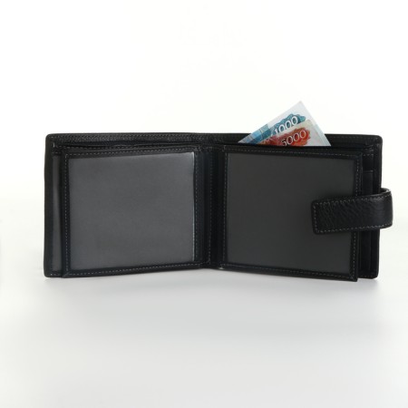 Male purse on the button, black color-5